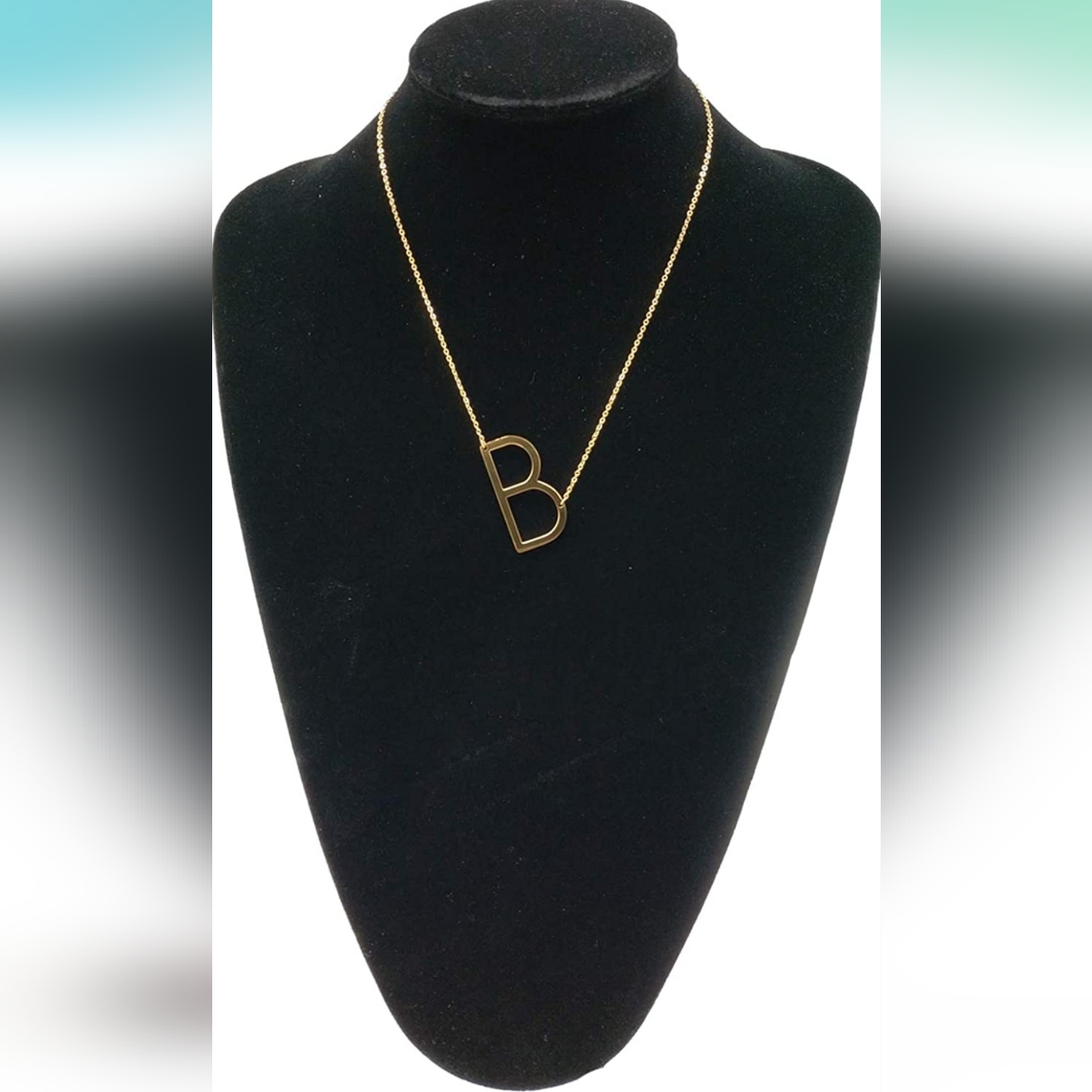 Plunder Yellow Gold Bree B Initial Necklace Stainless Steel 20$